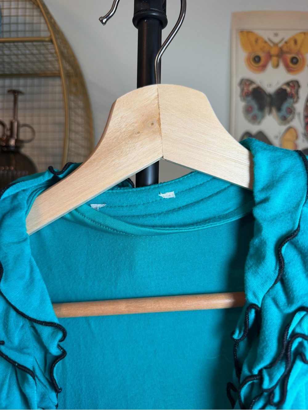 Teal Ruffled Open-Front Vest - Picture 4 of 8